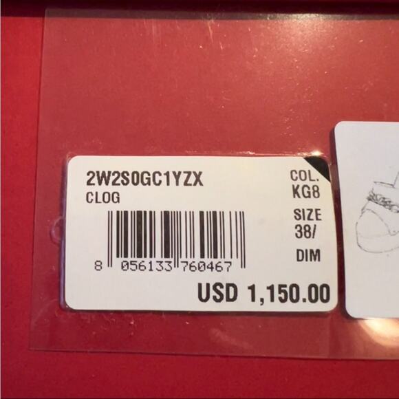 VALENTINO V Logo Chain Open Toe Platform Mules Brown Leather Wooden Heel 8.5 NEW - Picture 13 of 15